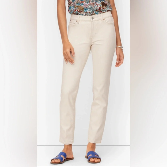 TALBOTS Sz 12P Modern Ankle Classic 5 Pockets Slim Leg Ankle Length Denim Jeans - Picture 1 of 10